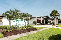 Main entrance with exterior sign